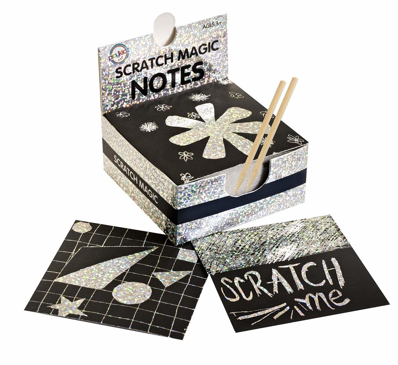 Scratch Art Kit Magic Scratch Off Notes & [2] Stylus Tools for Kids &  Adults 100 Black Paper Sheets Create Colorful Holographic Cards, Bookmarks,  Notes, Pictures & Other Art Without Ink. - Toys 4 U